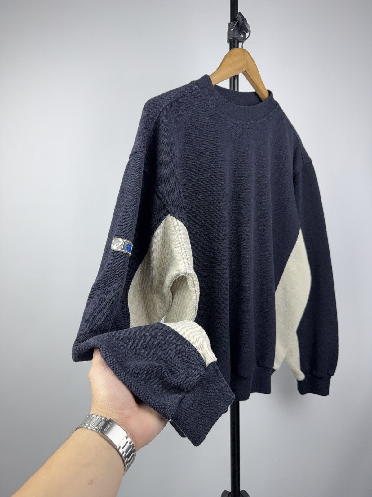 Asics Vintage 90s Retro Asics Retro Crewneck Sweatshirt Navy Size US S / EU 44-46 / 1 - 6 Thumbnail