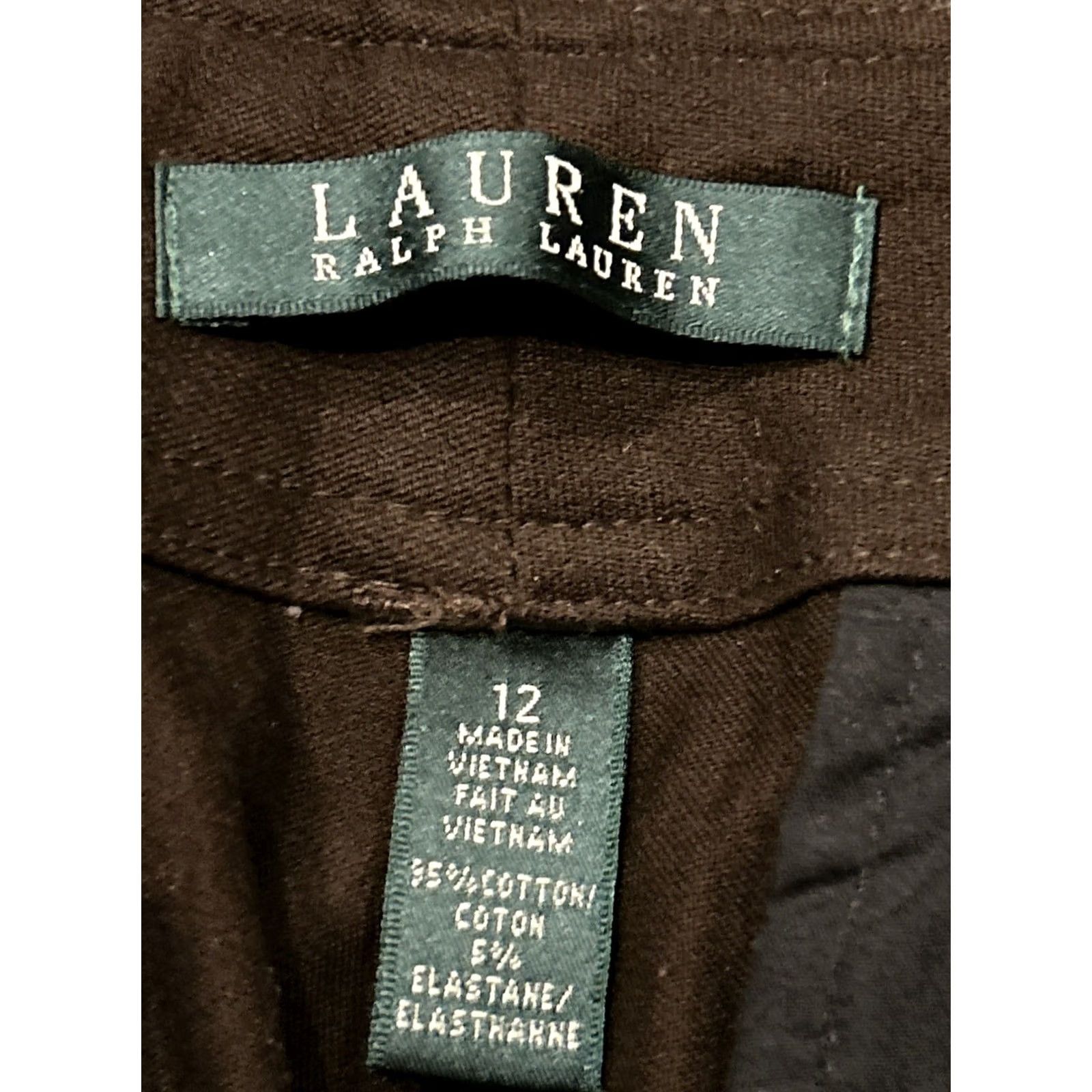Ralph Lauren Ralph Lauren Slim Straight Pants Chino Cotton Blend Brown Ankle Inseam 31 Women's 12 B32 Size 34" / US 12 / IT 48 - 3 Thumbnail
