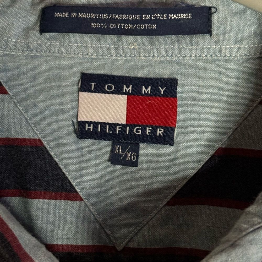 Tommy Hilfiger Vintage Tommy Hilfiger ButtonDown Shirt Mens XL Navy/Light Size US XL / EU 56 / 4 - 3 Thumbnail