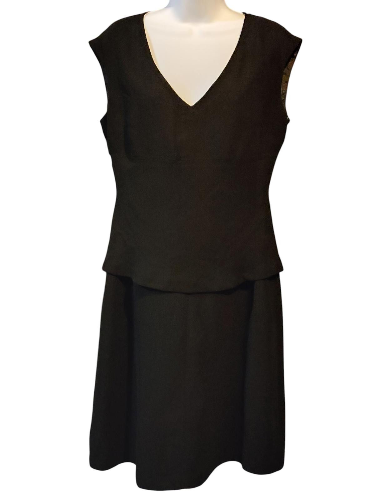 Jones New York Jones New York Classic Black Sleeveless Dress w Peplum Waist Size L / US 10 / IT 46 - 2 Thumbnail