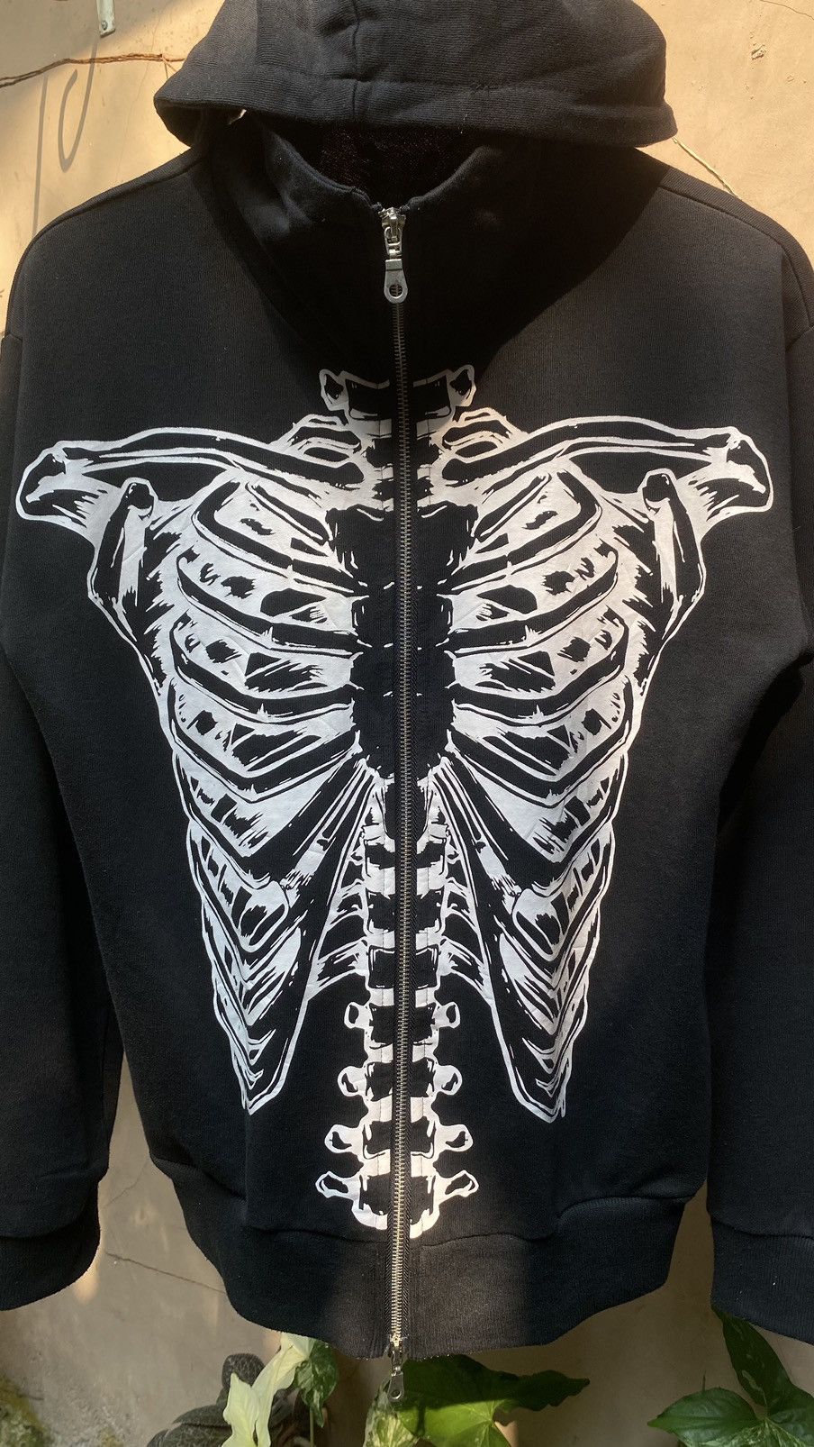 14th Addiction × If Six Was Nine × Le Grande Bleu (L.G.B.) Y2K Skeleton Glad News Skull Zip Hoodie Size US M / EU 48-50 / 2 - 2 Thumbnail