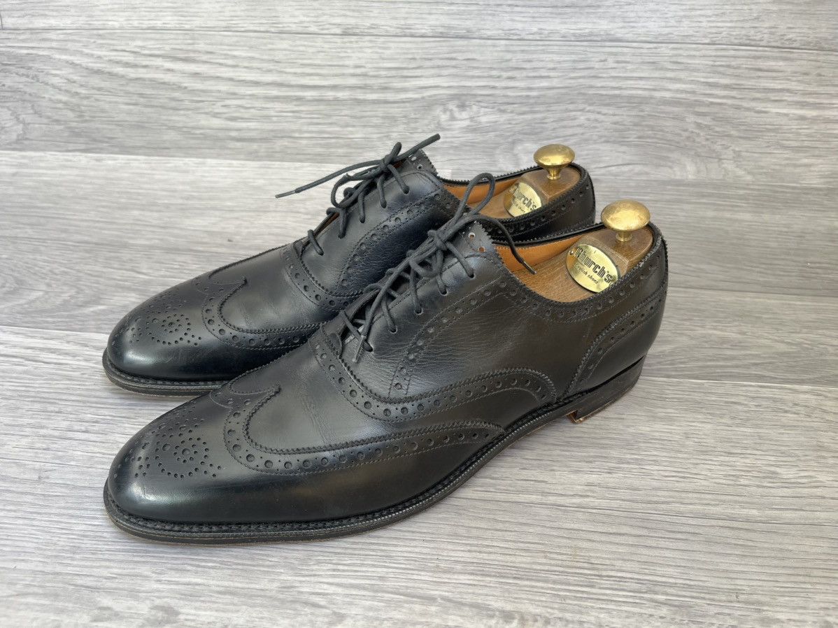 Edward green oxford wingtip leather shoes sz 9
