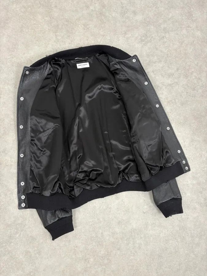 Saint Laurent Paris FW2017 Saint Laurent Red Flames Black Leather Bombers Jacket Size US L / EU 52-54 / 3 - 7 Thumbnail