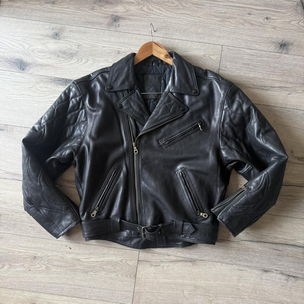 Vintage Vintage Biker Jacket Black Real Leather Size US L / EU 52-54 / 3 - 1 Thumbnail