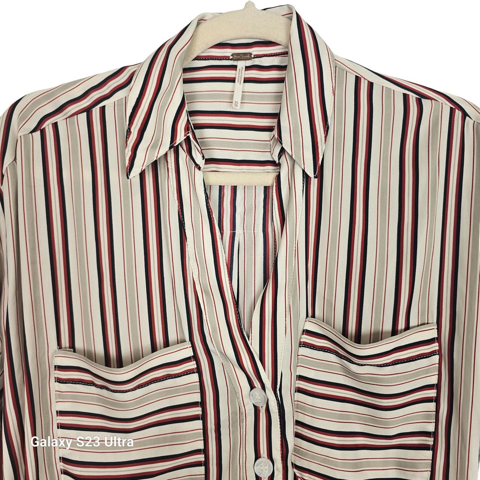 Free People Free People Mad About You Striped Button Shirt XS Oversized Size XS / US 0-2 / IT 36-38 - 3 Thumbnail