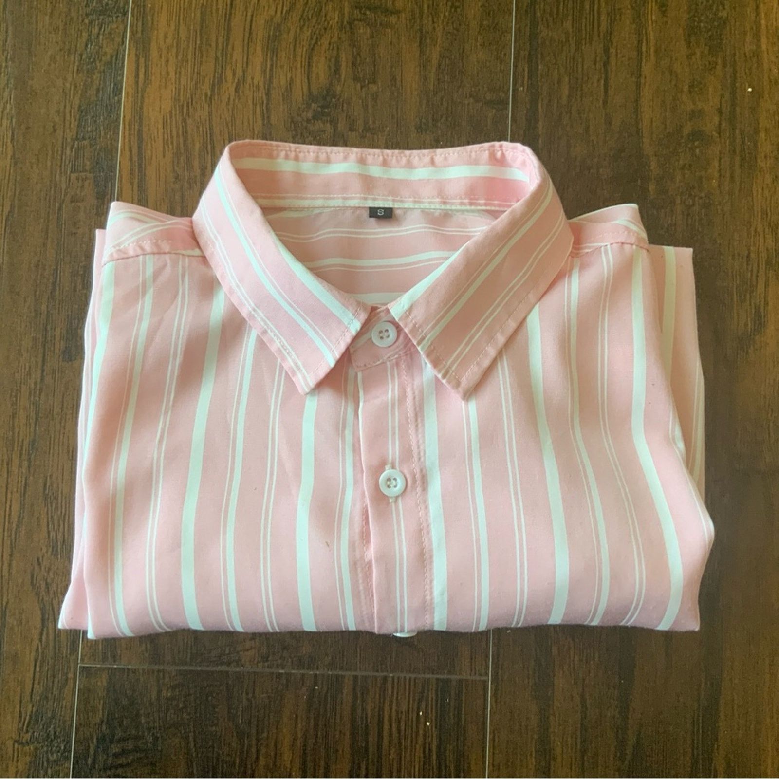 Shein Pink striped shirt Size US S / EU 44-46 / 1 - 1 Thumbnail