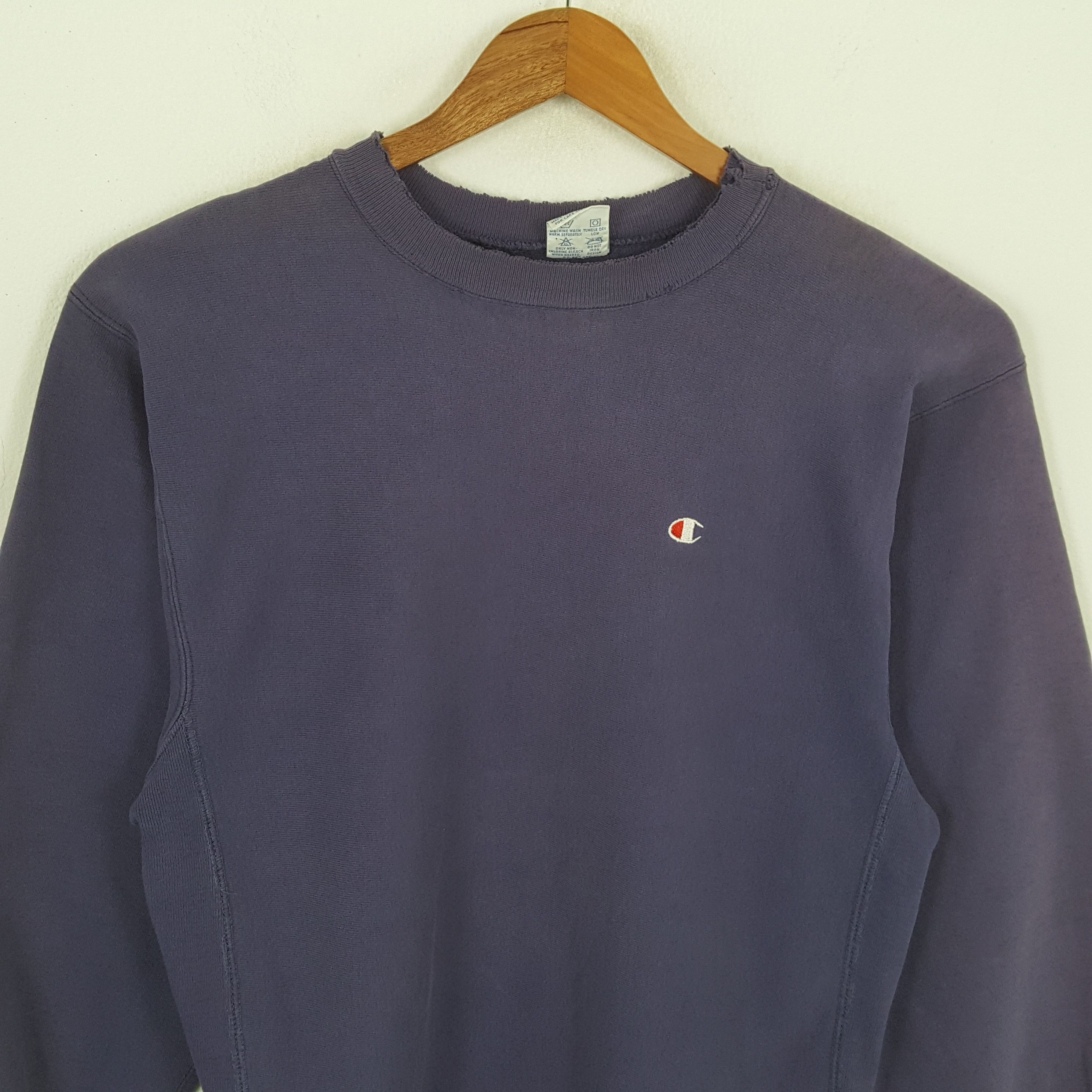 Champion × Vintage Vintage CHAMPION Reverse Weave Distressed Sweatshirts Size US L / EU 52-54 / 3 - 2 Thumbnail