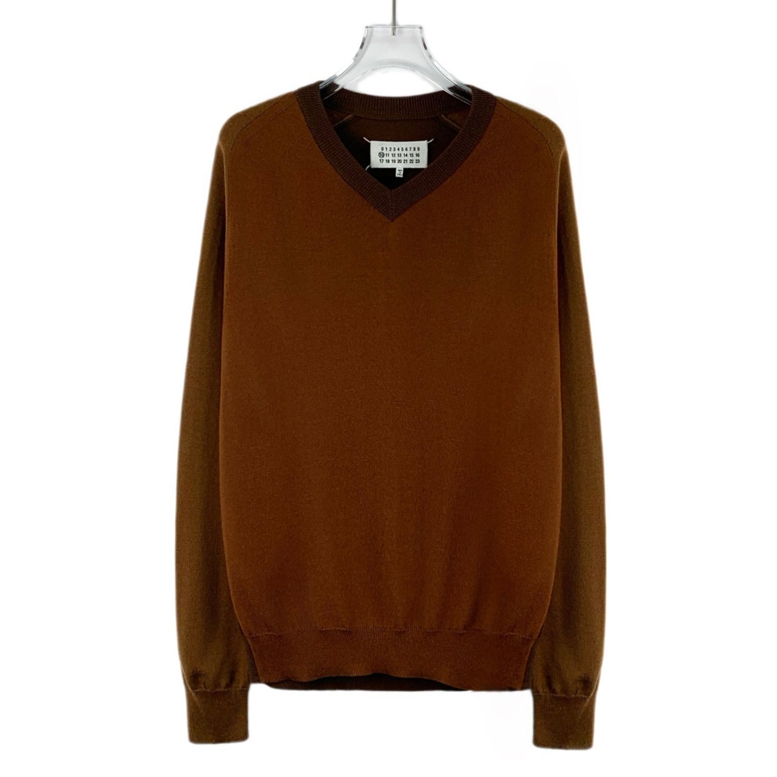 Maison Margiela Maison Margiela V-Neck Wool Sweater Brown (S) Size US S / EU 44-46 / 1 - 1 Thumbnail