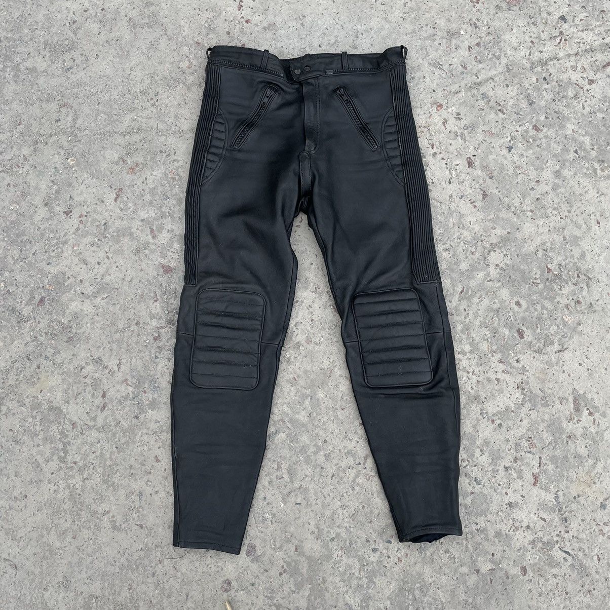Vintage Vintage Moto Leather Pants Polo 54 Size 90s Y2K USA Size US 33 - 1 Thumbnail