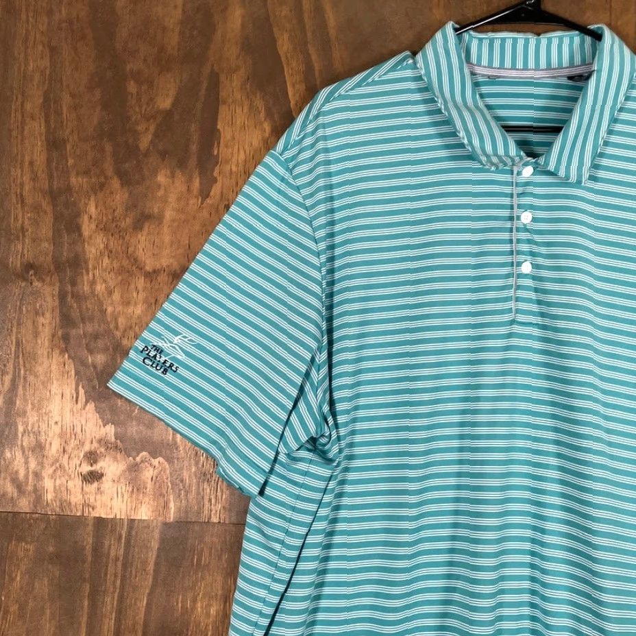 Adidas Adidas Polo Shirt Green Striped Golf Short Sleeve 2XL Men Athletic Big & Tall Casual Activewear | All Seasons, Quick Dry, Breathable Size US XXL / EU 58 / 5 - 4 Thumbnail