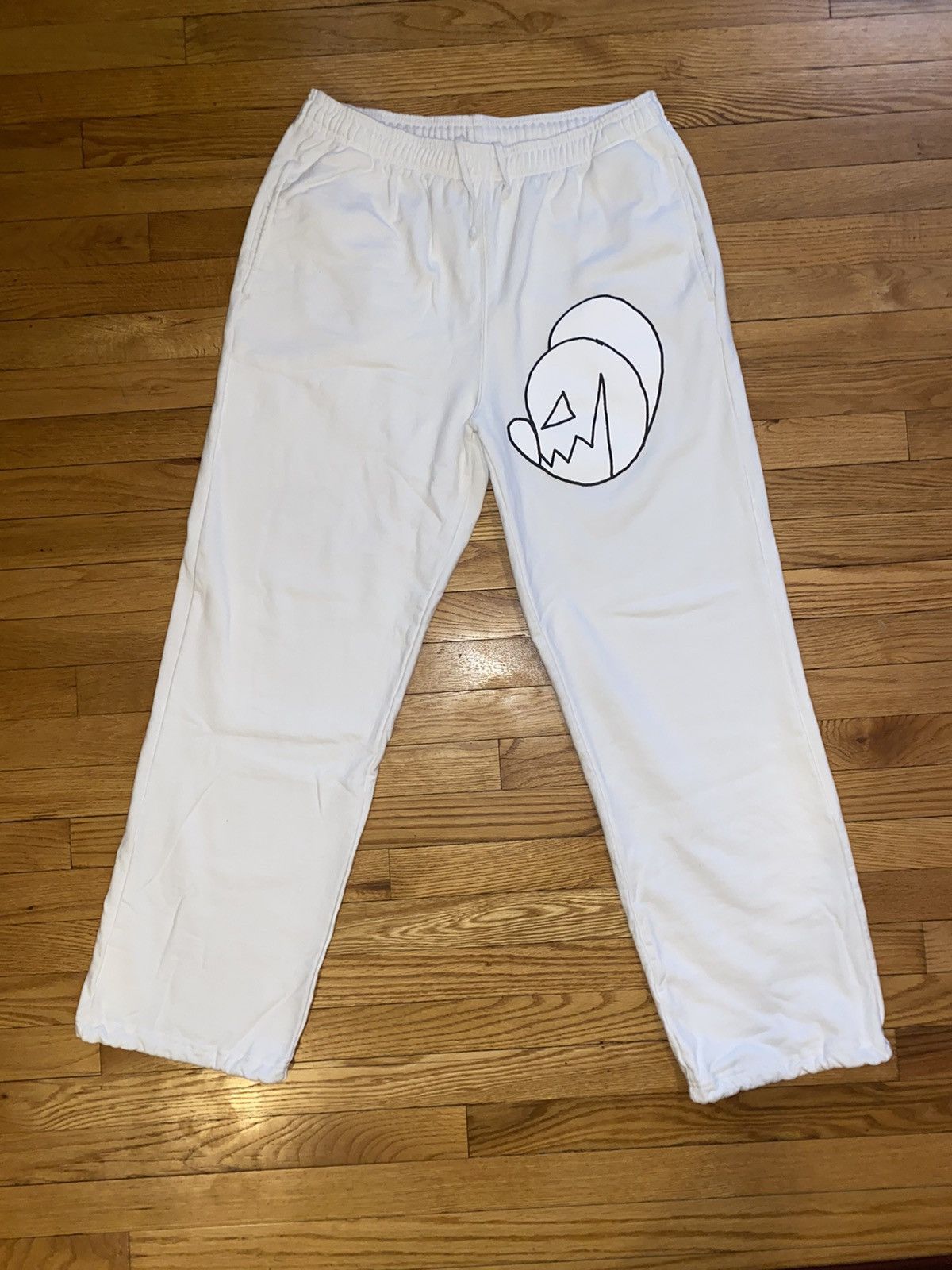 image of Asspizza x Father Steve Halloween Mouse Sweatpants in White, Men's (Size 38)