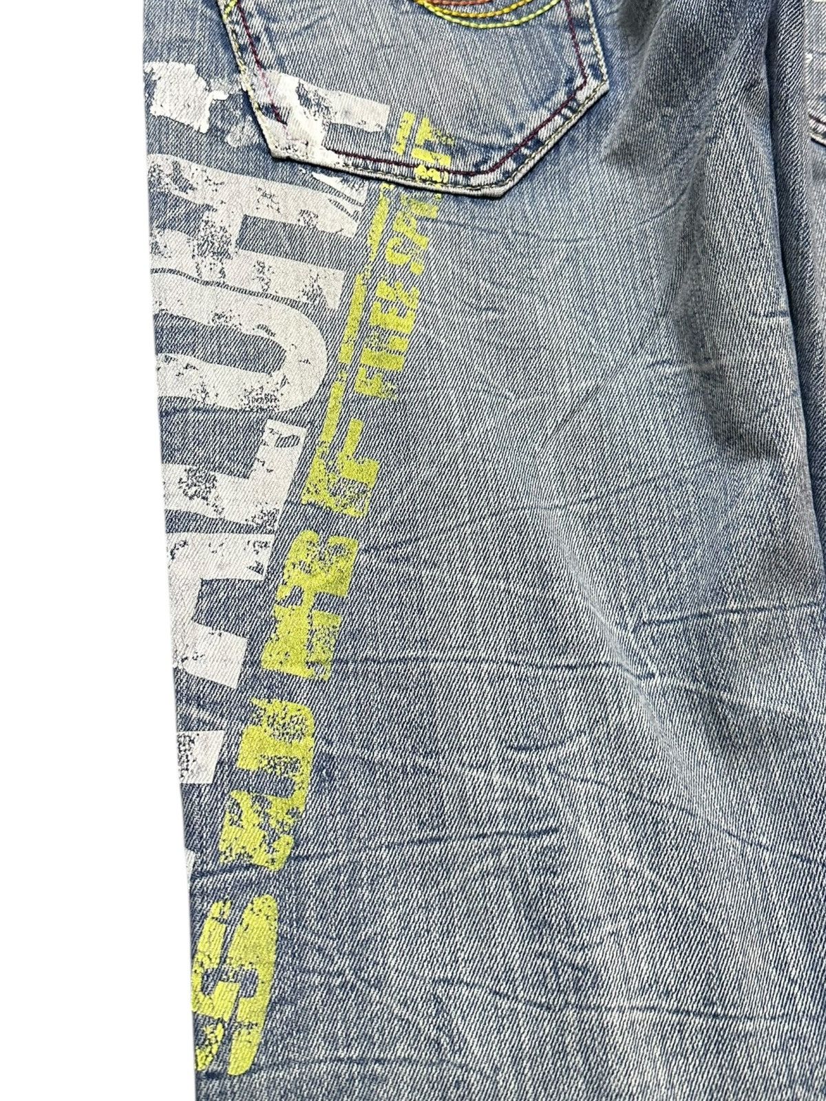 SUNSEA Vintage Sun Lucas Faded Printed Surf Distressed Denim Size US 30 / EU 46 - 8 Thumbnail