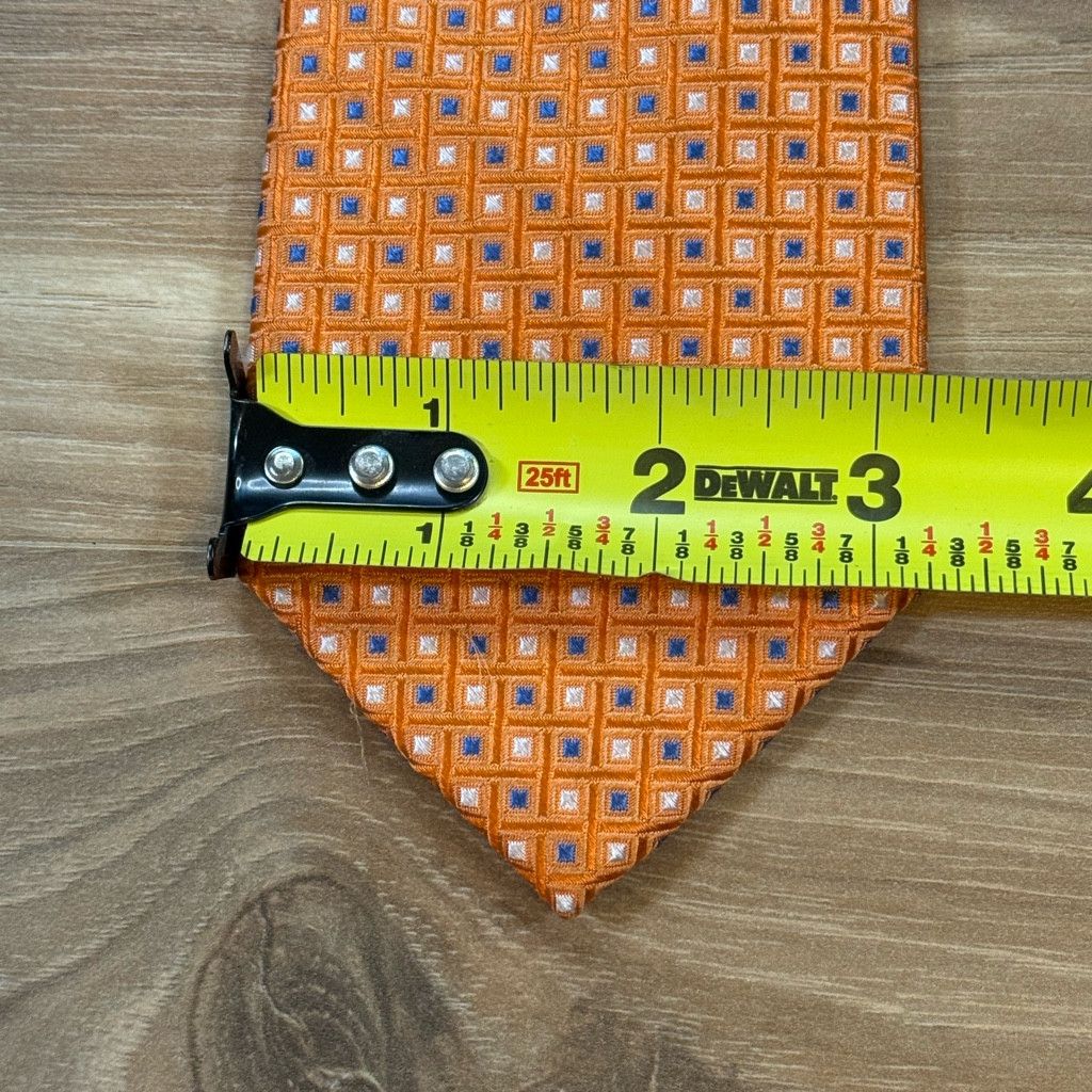 Tommy Hilfiger Tommy Hilfiger Orange Geometric Silk Tie 3.25” Classic Style Size 26 - 2 Thumbnail