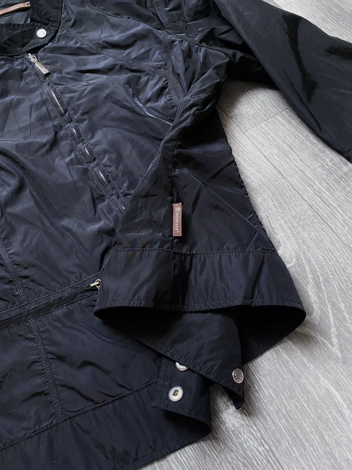Moncler Womens Moncler Black Nylon Shimmer Lightweight Jacket Blazer Size XS / US 0-2 / IT 36-38 - 16 Thumbnail