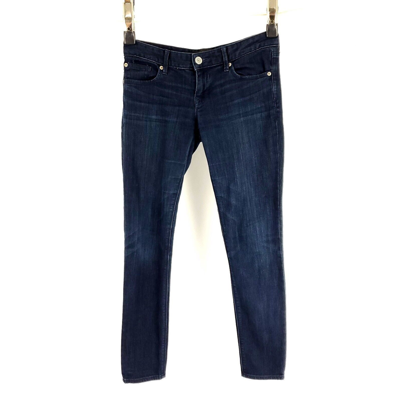Express Express Legging Stella Low Rise Dark Blue Whisker Denim Jean Size 30" / US 8 / IT 44 - 8 Thumbnail