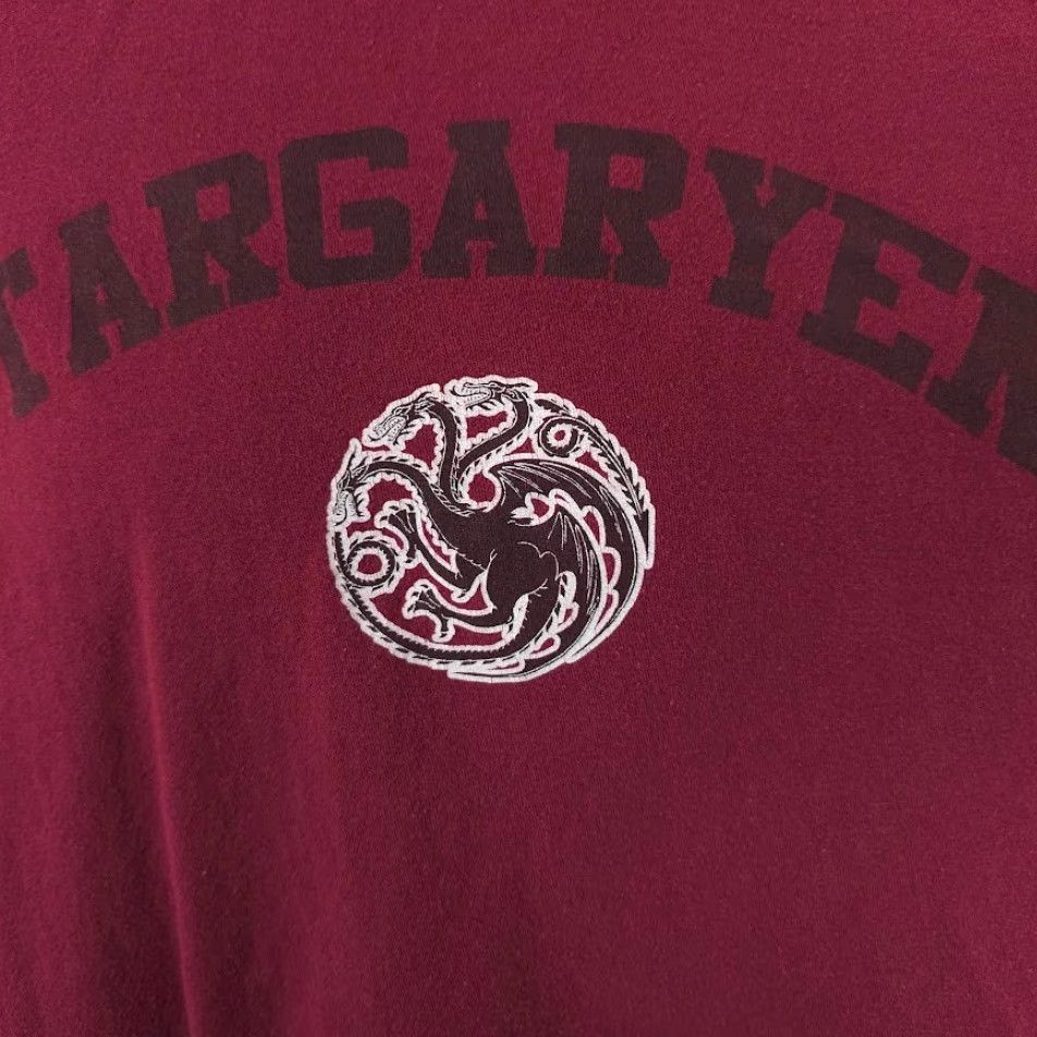 Vintage Game Of Thrones T Shirt Mens Large Red TV Series House Targaryen Size US L / EU 52-54 / 3 - 3 Thumbnail