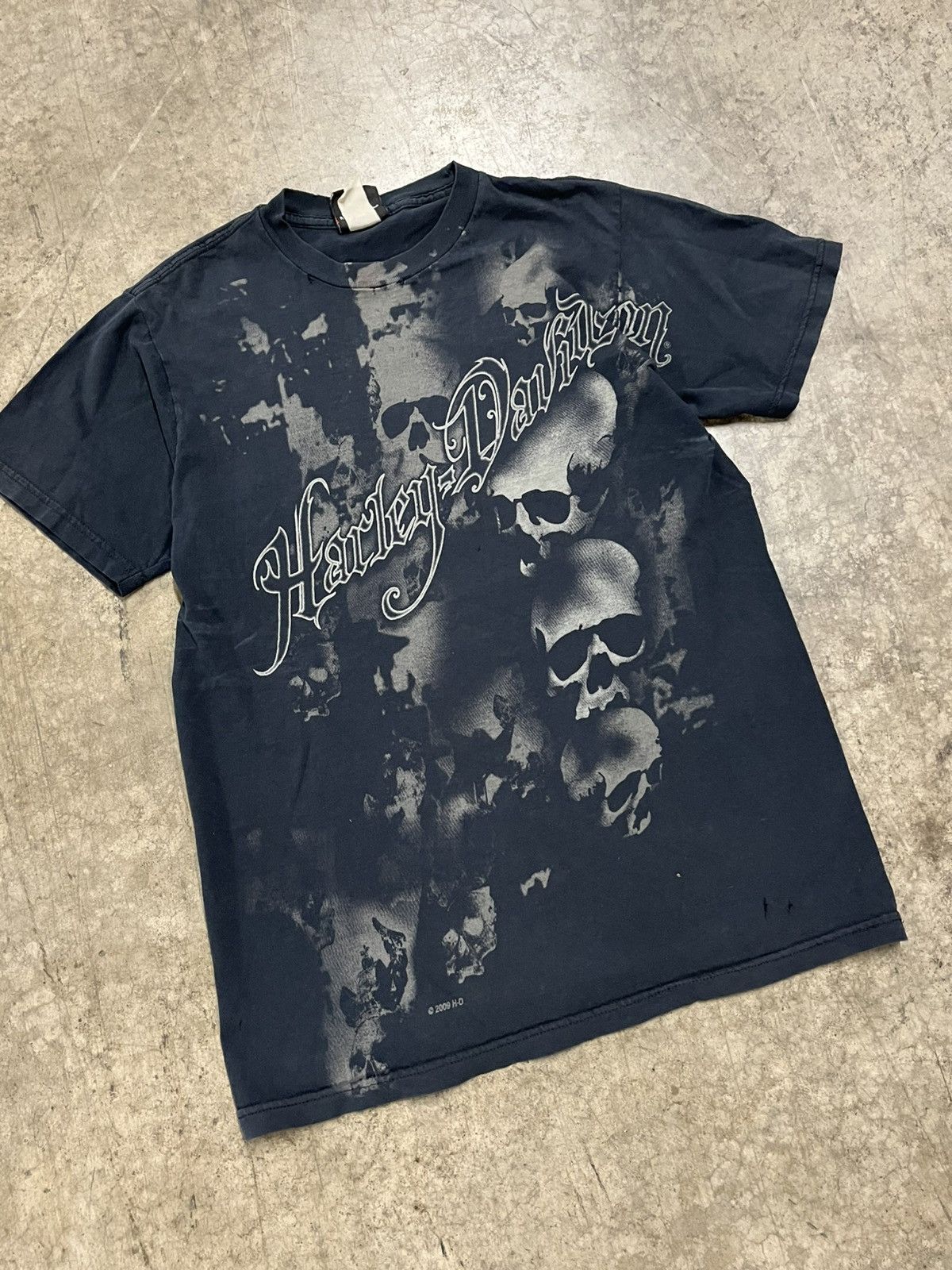 Harley Davidson × Vintage Harley Davidson skull vintage AOP style tee shirt hype rare Size US M / EU 48-50 / 2 - 4 Thumbnail