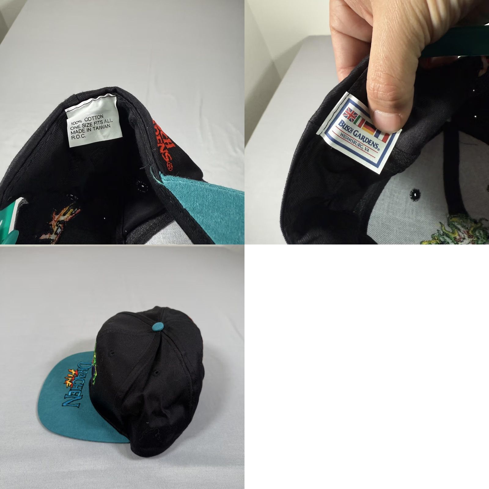 Vintage VINTAGE Busch Gardens Drachen Fire Snapback Hat Cap Black Mens One Size Size ONE SIZE - 8 Thumbnail