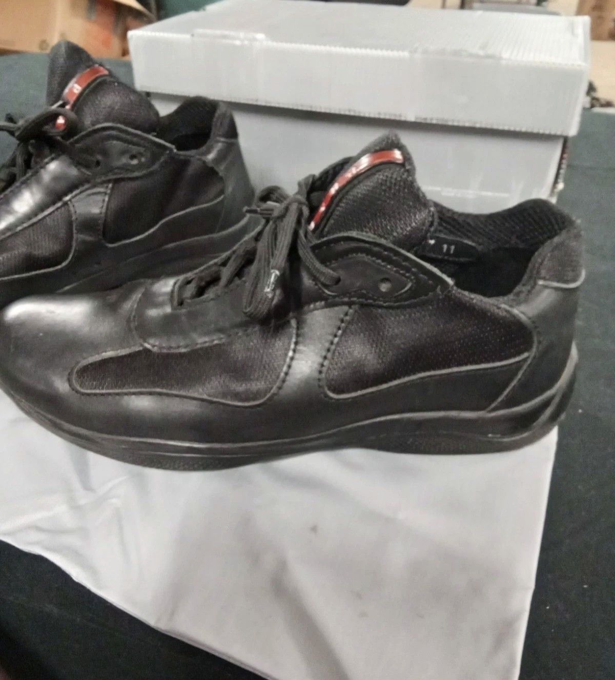 Prada Prada America's Cup Black Leather 12 Low Tops Size US 12 / EU 45 - 1 Thumbnail