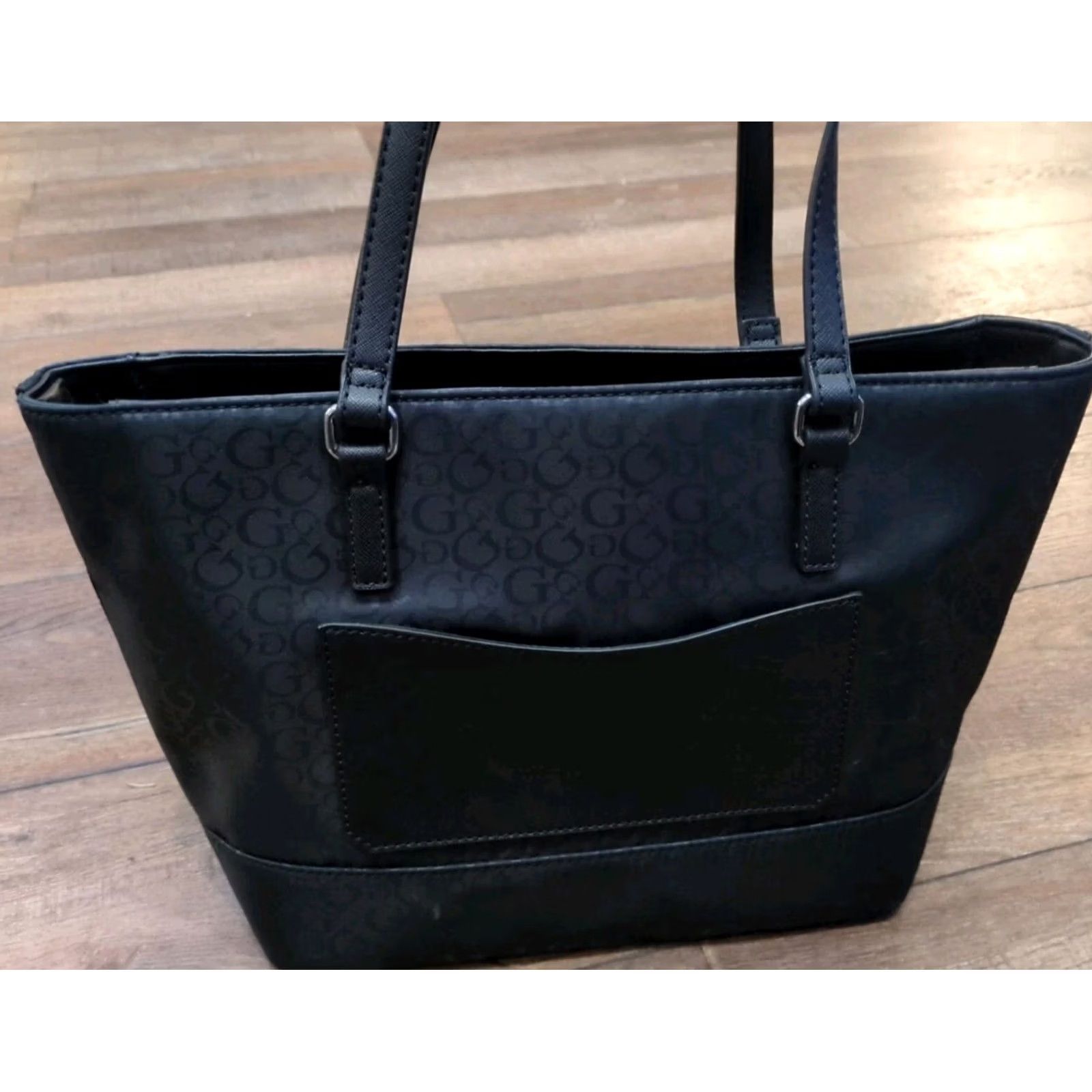 Guess GUESS Plummer Satchel Nylon Bag Purse Black Women Medium Satchel/Top Handle Bag Women's Medium Black Nylon GUESS Plummer" Size ONE SIZE - 2 Thumbnail