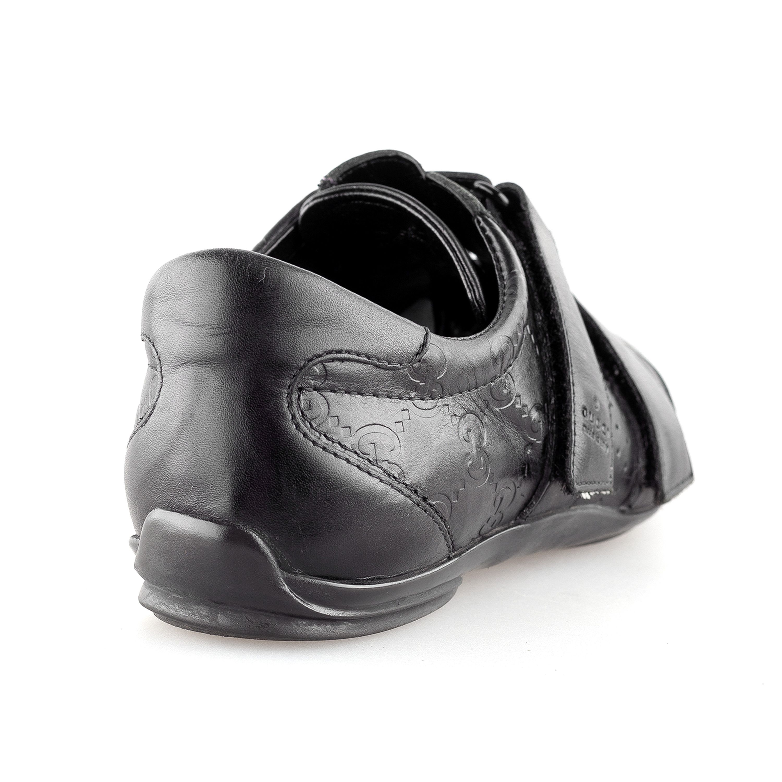 Gucci Gucci Black GG Leather Monogram Velcro Sneakers (EU 37,5) Size US 5.5 / EU 38 - 5 Thumbnail