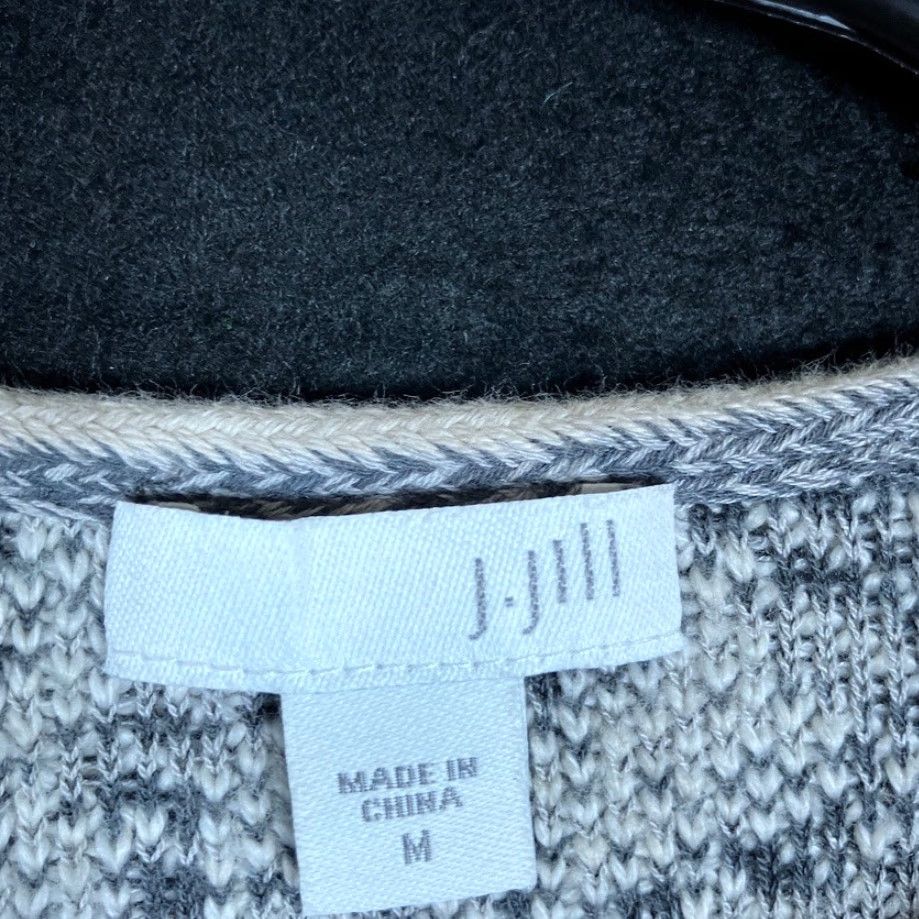 J. Jill J Jill Womens Cardigan Sweater Longline Multi Artisanal Jacquard Open Long Sleeve M - Regular Fit, White, Knit, Casual, Workwear, Fall/Spring/Winter Size M / US 6-8 / IT 42-44 - 6 Thumbnail