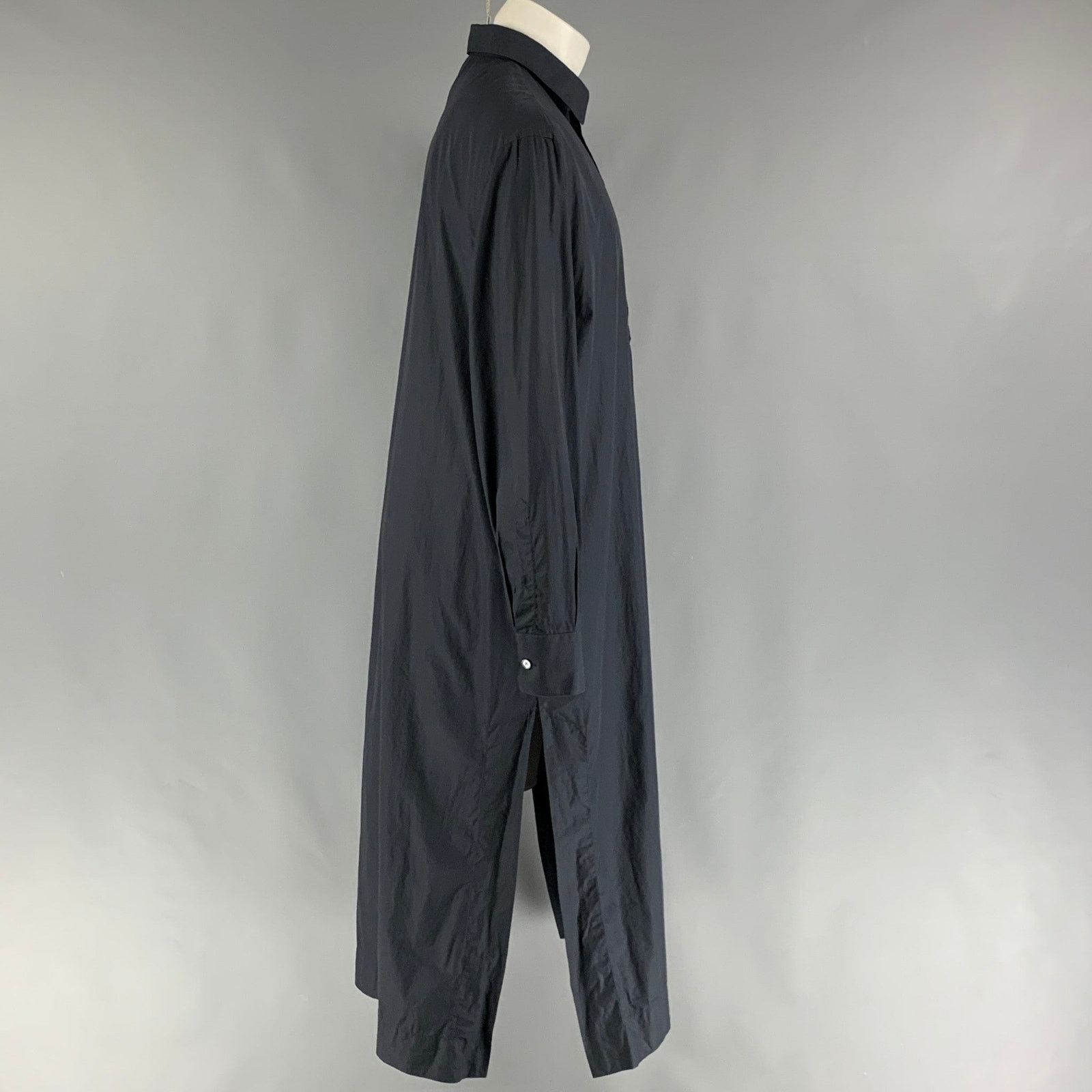Dolce & Gabbana DOLCE & GABBANA Size S Navy Cotton Long Sleeve Caftan-Shirt Size US M / EU 48-50 / 2 - 2 Thumbnail