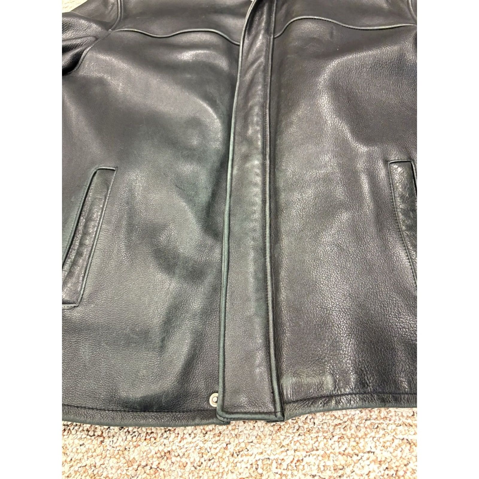 Vintage VINTAGE Pelle Studio Leather Jacket Mid-Length XL Black Zip Lined Thermal Windproof Biker Style Mens Size US XL / EU 56 / 4 - 7 Thumbnail