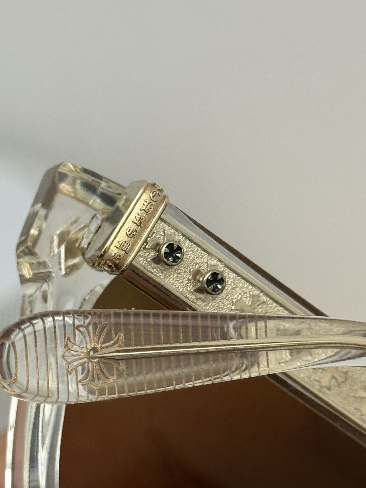 Chrome Hearts Chrome Hearts Ambidixtrous Crystal 18k Gold Glasses Size ONE SIZE - 10 Thumbnail