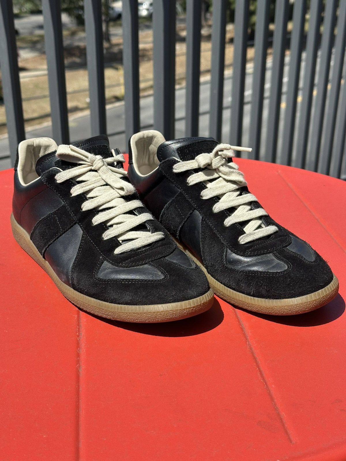 Maison Margiela MMM Margiela Black German Army Trainers 43 | Grailed
