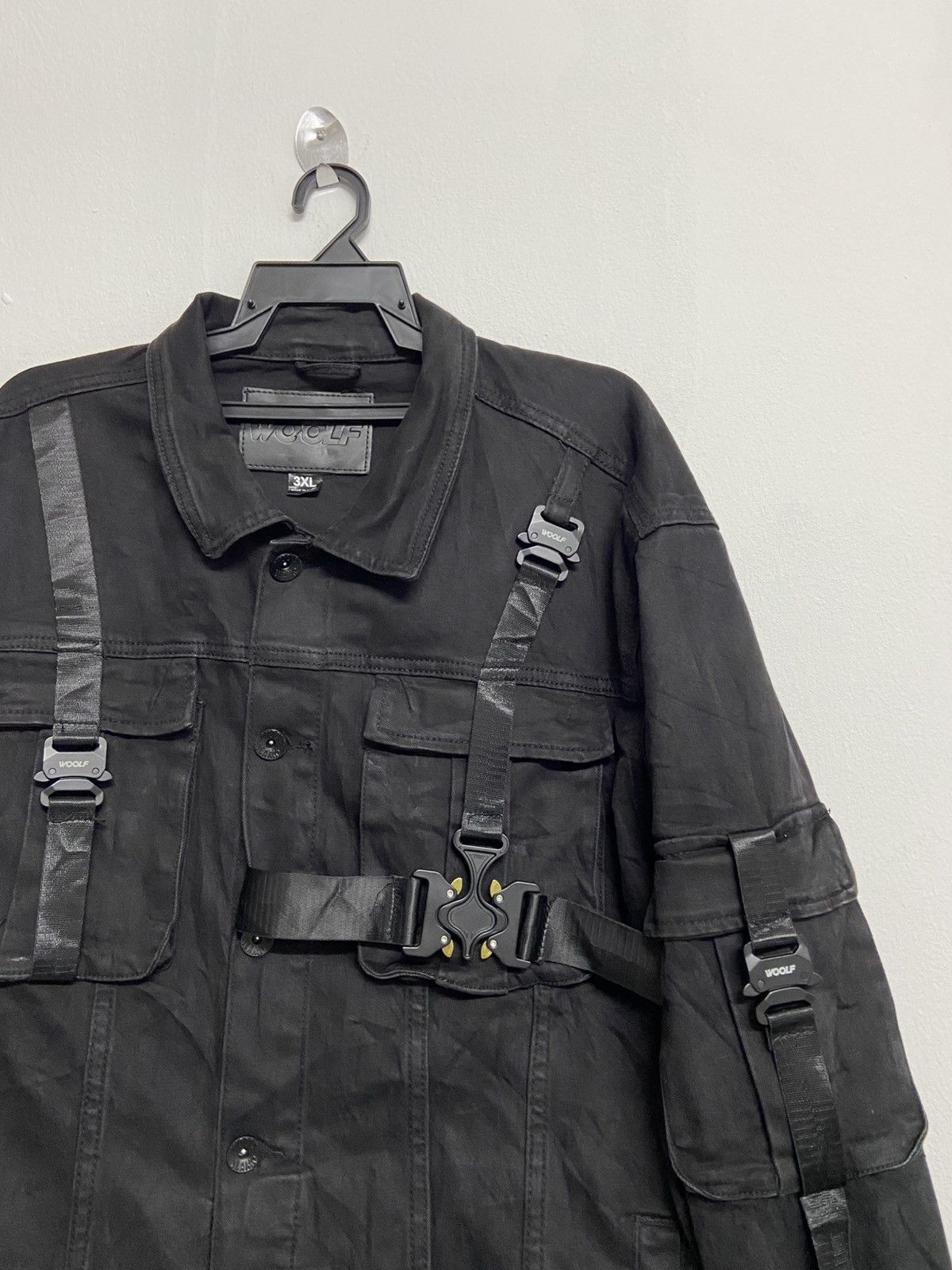 Japanese Brand Woolf Black denim bondage Jacket Size US XL / EU 56 / 4 - 2 Thumbnail