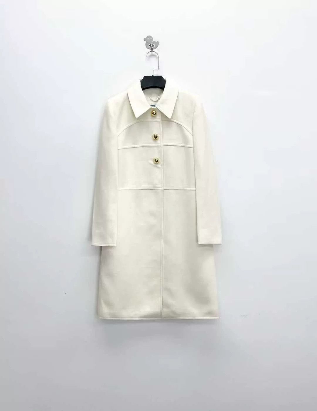 Prada Prada Cream Wool Blend Long Coat Size M / US 6-8 / IT 42-44 - 1 Thumbnail