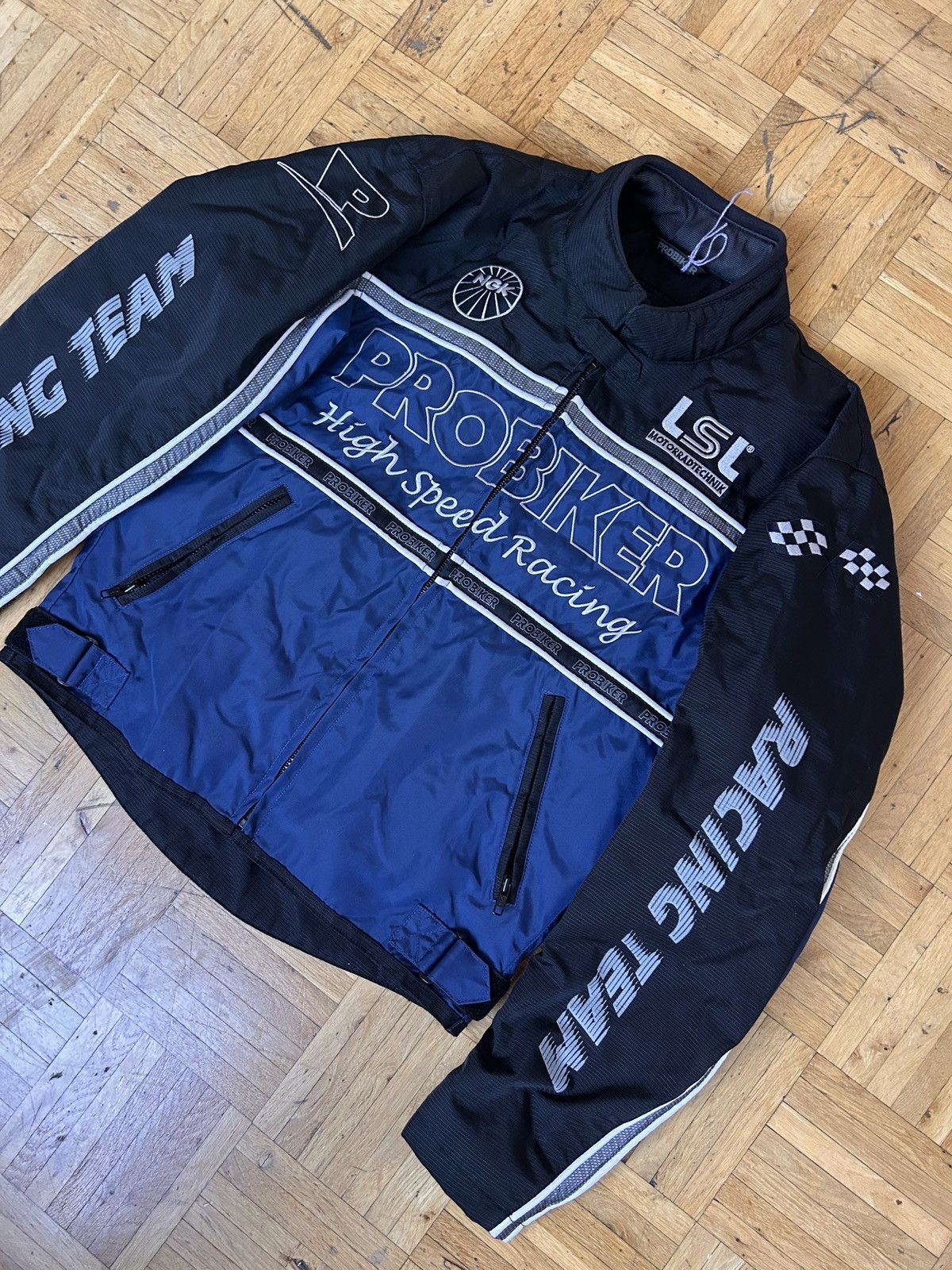 Japanese Brand Vintage Probiker Racing Team Moto Jacket Biker NASCAR VTG Size US L / EU 52-54 / 3 - 3 Thumbnail