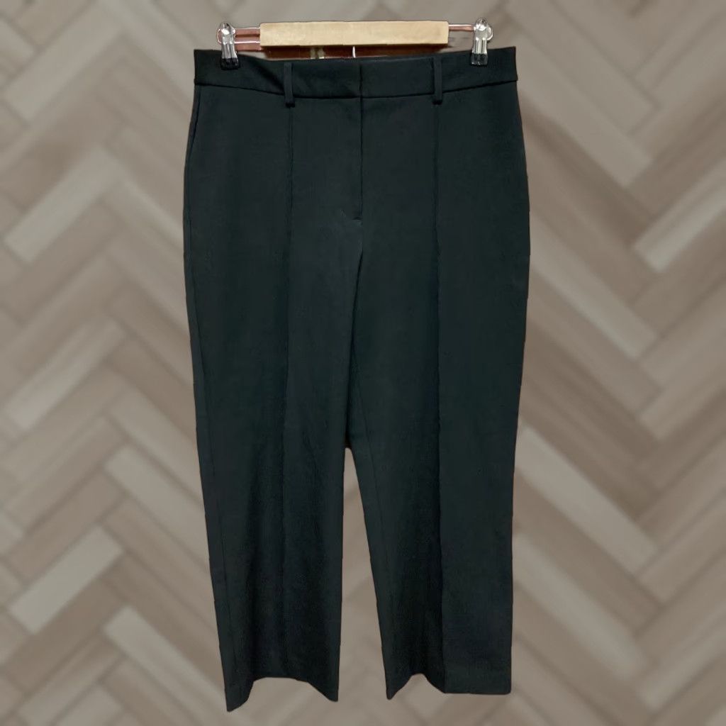 Express Express Pants Womens Crop High Rise 10R Black Polyester Spandex Knit Flat Front Skinny Regular Size 10R Workwear Casual Cropped Pants Women Size 42" / US 20 - 1 Thumbnail
