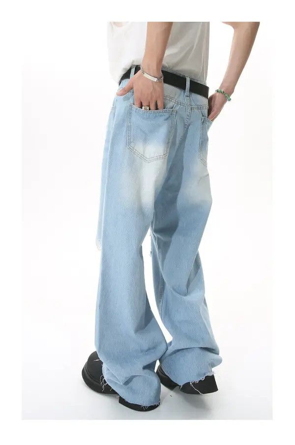 Japanese Brand Kimiko x Juri Loose straight-leg washed ripped jeans Size US 32 / EU 48 - 4 Thumbnail
