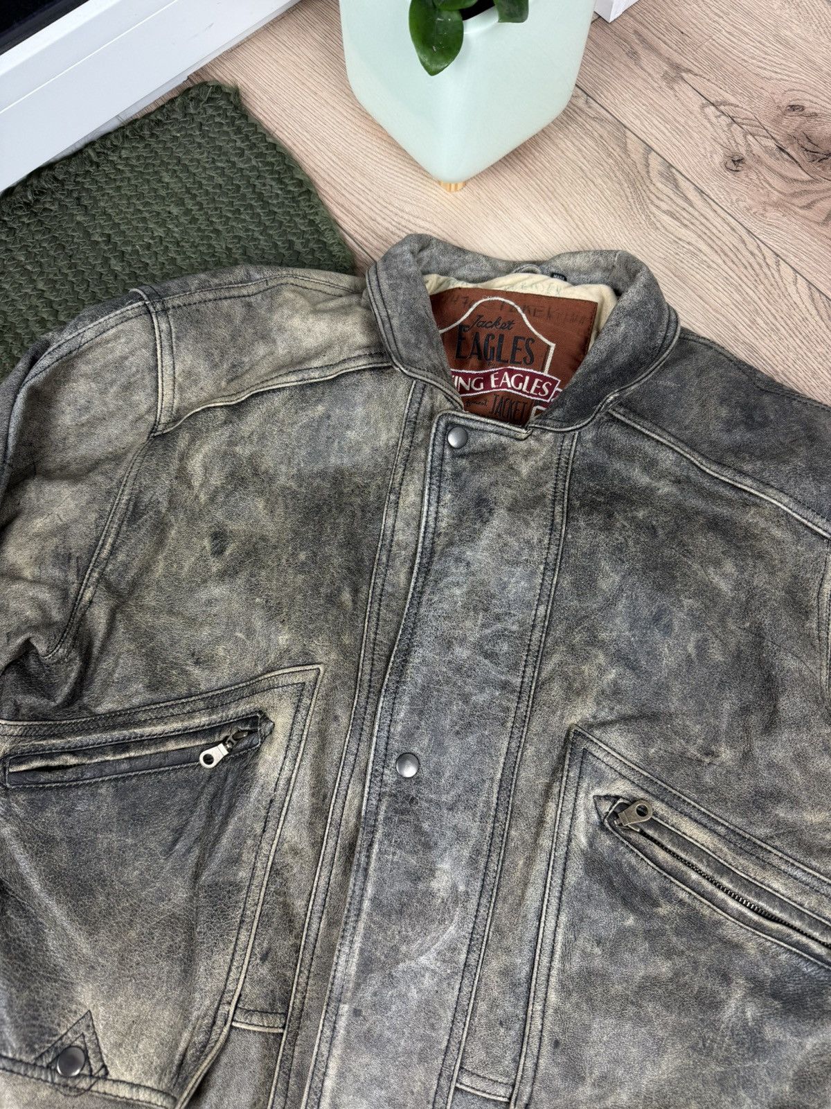 Vintage Flying Eagle Vintage avant garde Japan brand leather jacket Size US L / EU 52-54 / 3 - 5 Thumbnail