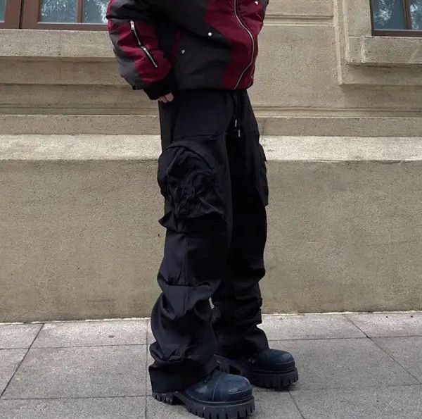 VIBE Vintage pleated multi-pocket nylon cargo trousers Size US 34 / EU 50 - 4 Thumbnail