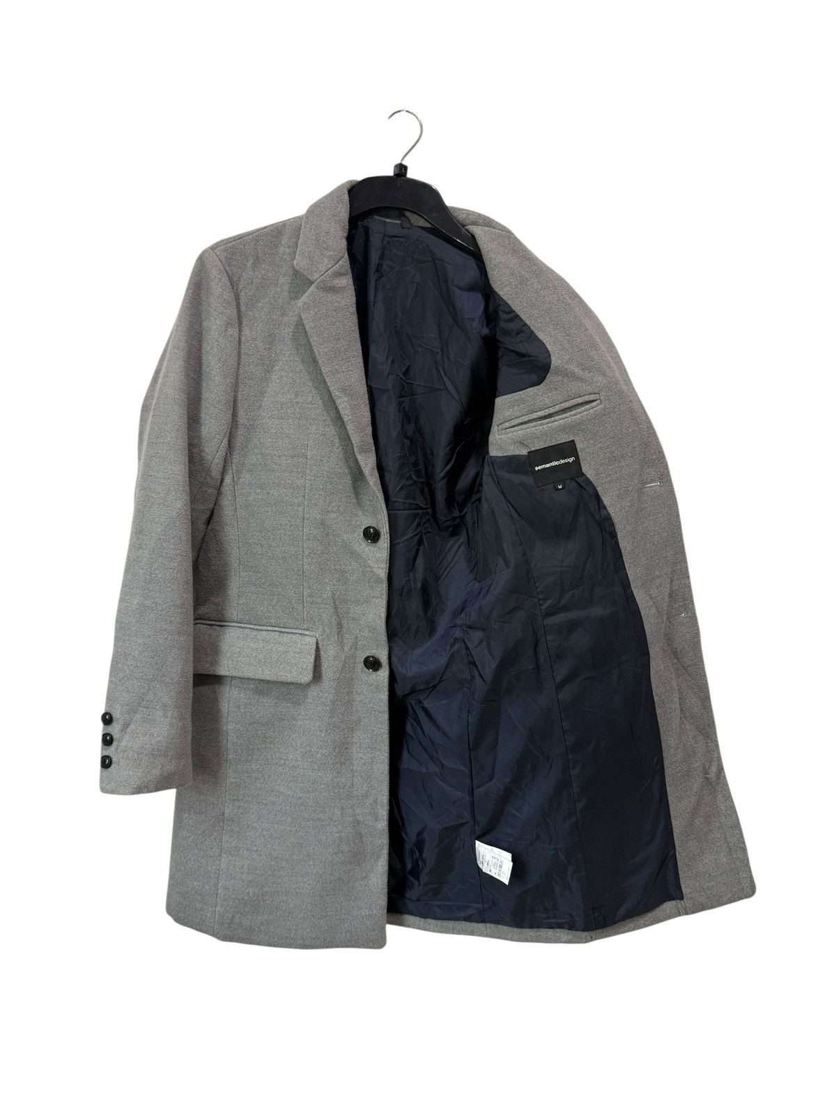 semanticdesign Semantic Design Minimal Grey Wool Single Breasted Overcoat Size M / US 6-8 / IT 42-44 - 8 Thumbnail