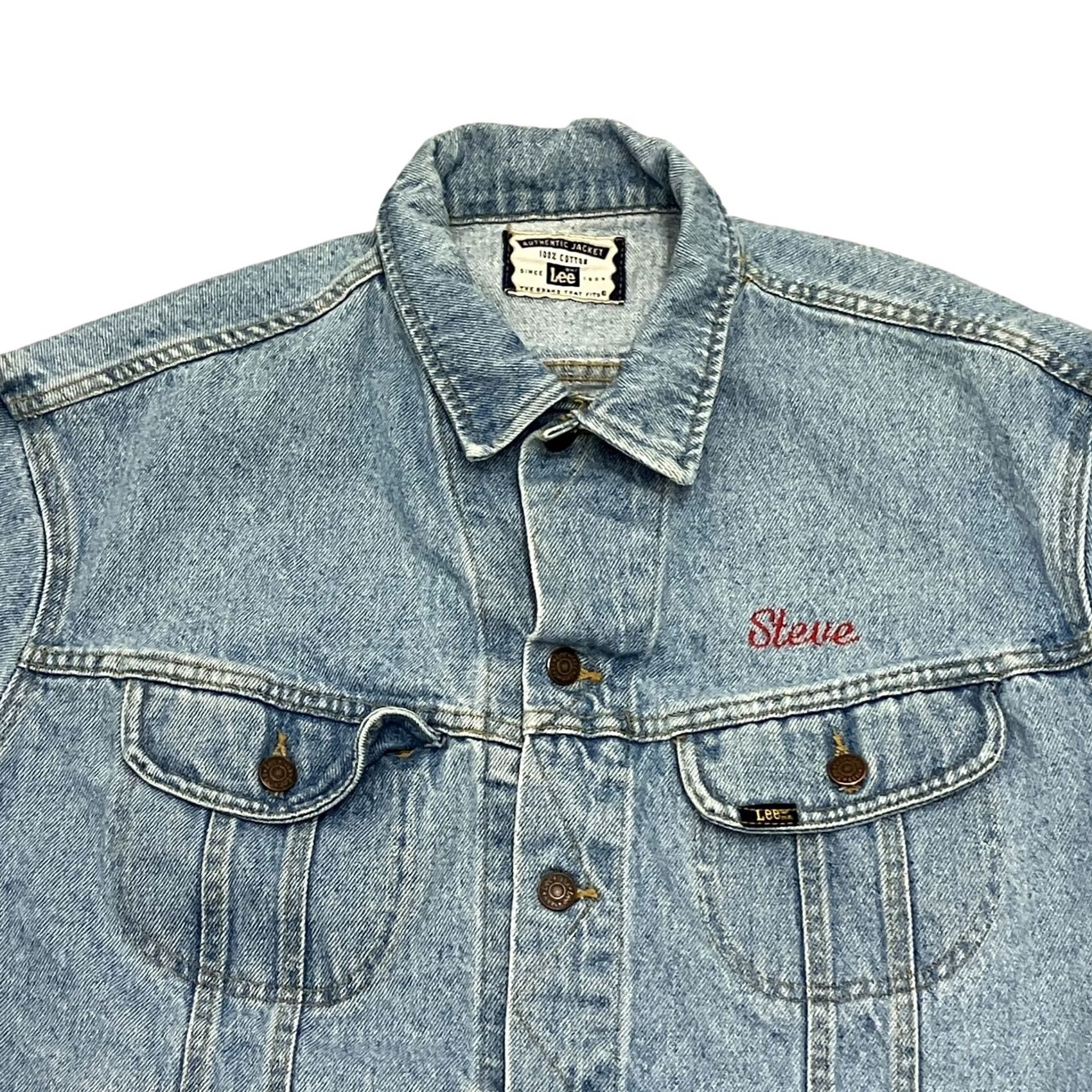 Lee Vintage Lee Jacket XL Blue Denim Trucker Western Made in USA Mens Size US XL / EU 56 / 4 - 2 Thumbnail