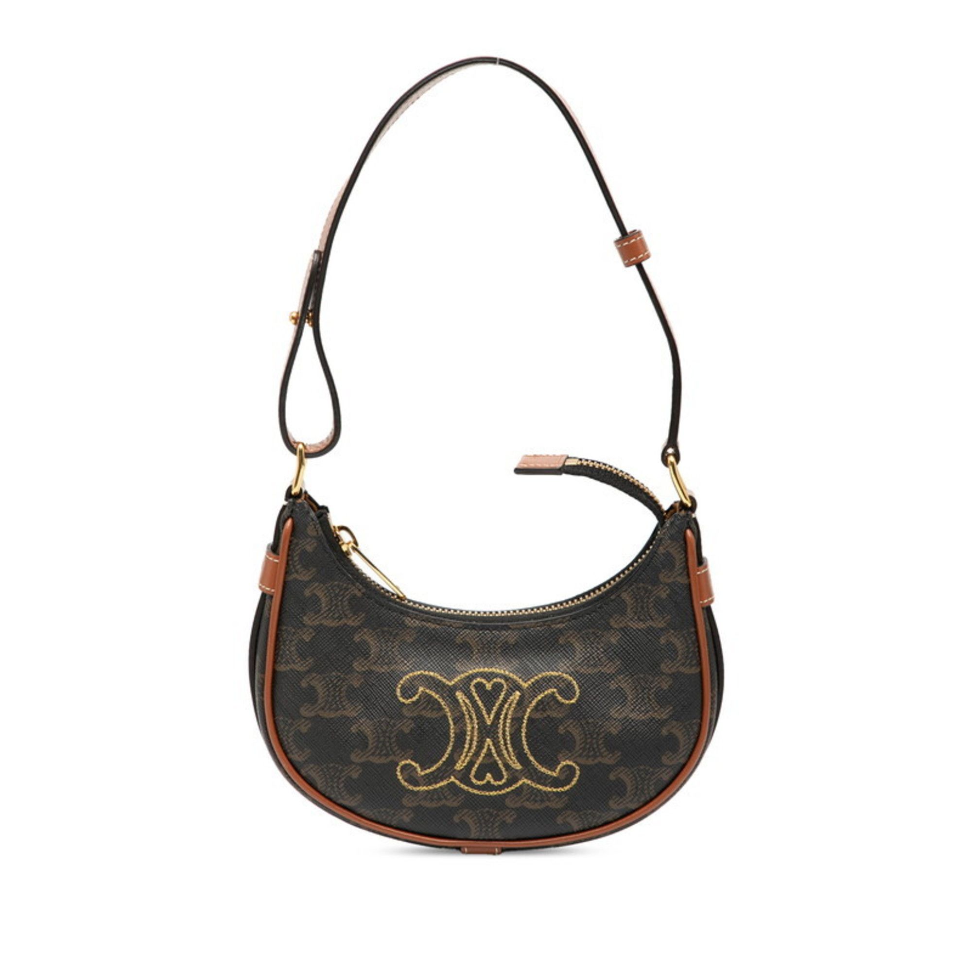 Celine Celine Triomphe Mini Handbag/Shoulder Bag in Brown Leather for Women Size ONE SIZE - 1 Thumbnail