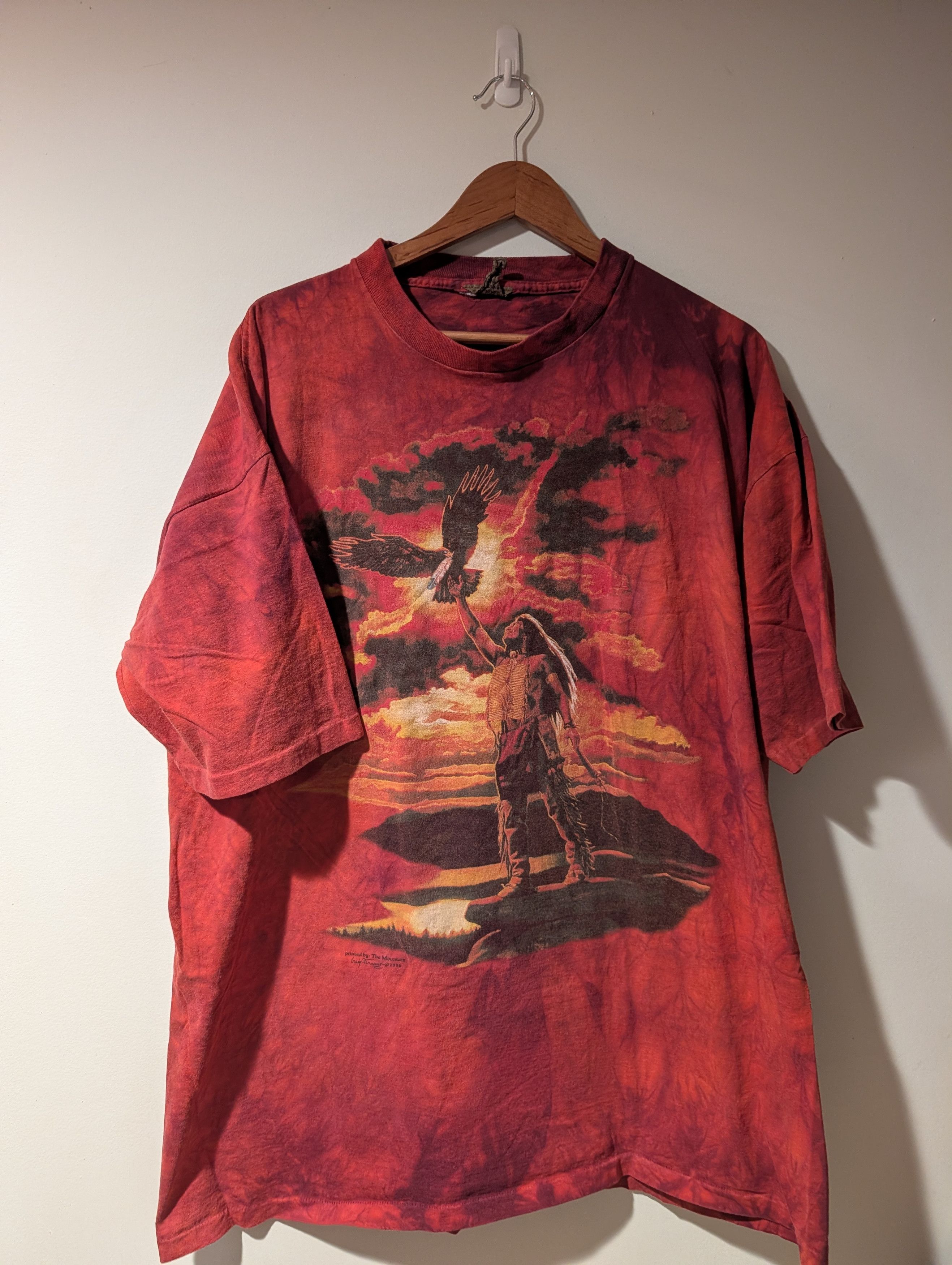 The Mountain VTG 1996 The Mountain Native American Eagle Warrior T Shirt Size US XXL / EU 58 / 5 - 1 Thumbnail