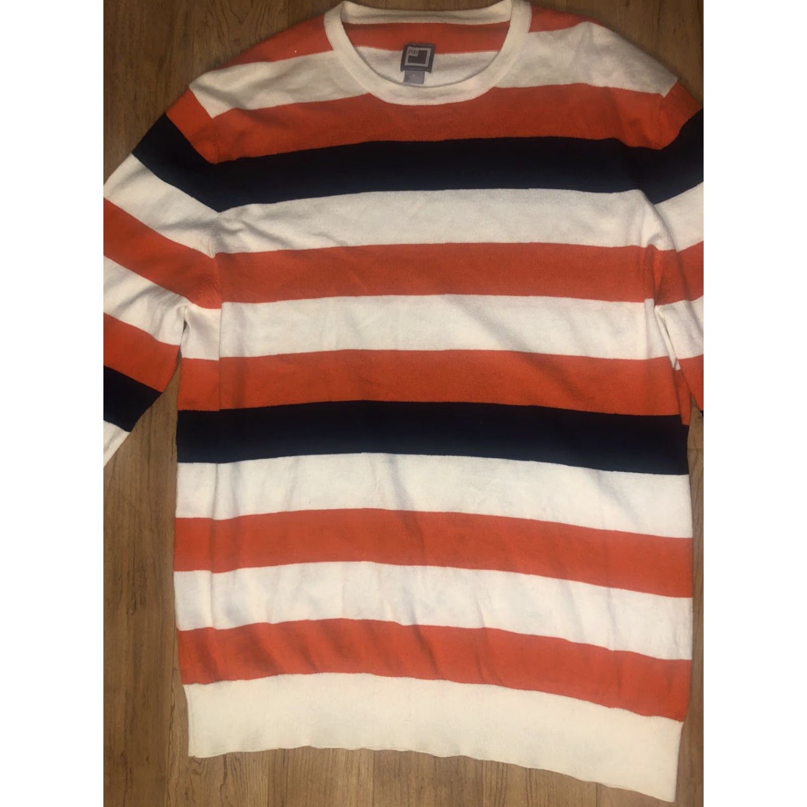 Vintage J. C. Penney Sweater L Long Sleeve Striped Orange Pullover Mens Size US L / EU 52-54 / 3 - 5 Thumbnail