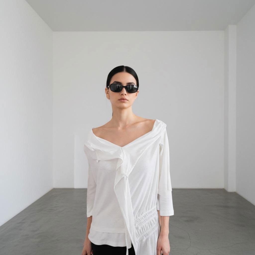 Other The Cop Copine Asymmetrical Ruched Top Size ONE SIZE - 1 Thumbnail