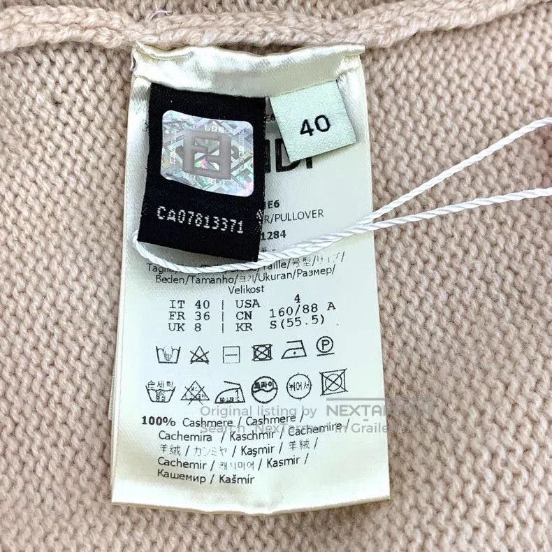 Fendi Beige Cashmere Logo V.