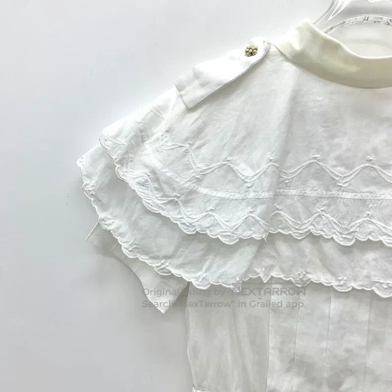 Chanel Chanel White lace waisted short-sleeved shirt Size XXS / US 00 / IT 34 - 3 Thumbnail