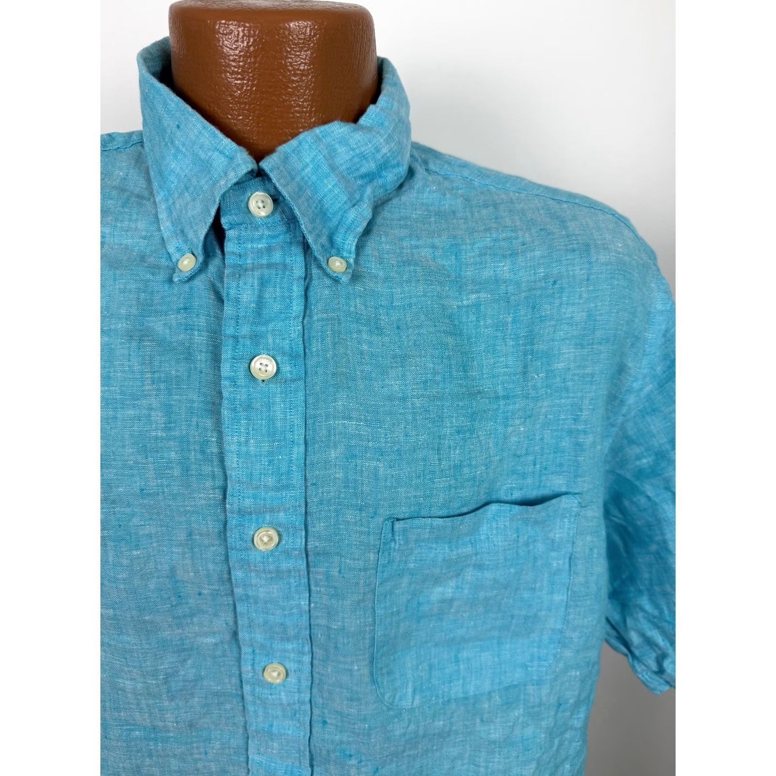 Brooks Brothers Brooks Brothers Shirt XL Slim Fit Irish Linen Button Down Travel Outdoors Blue Men Size US XL / EU 56 / 4 - 2 Thumbnail