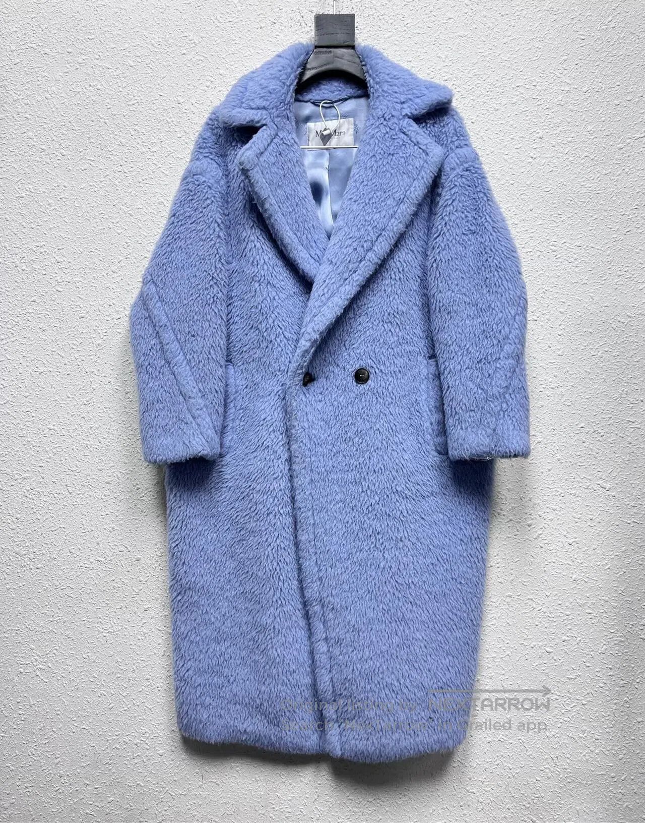 Max Mara MaxMara SS23 Teddy A sky-blue medium-length coat Size S / US 4 / IT 40 - 1 Thumbnail
