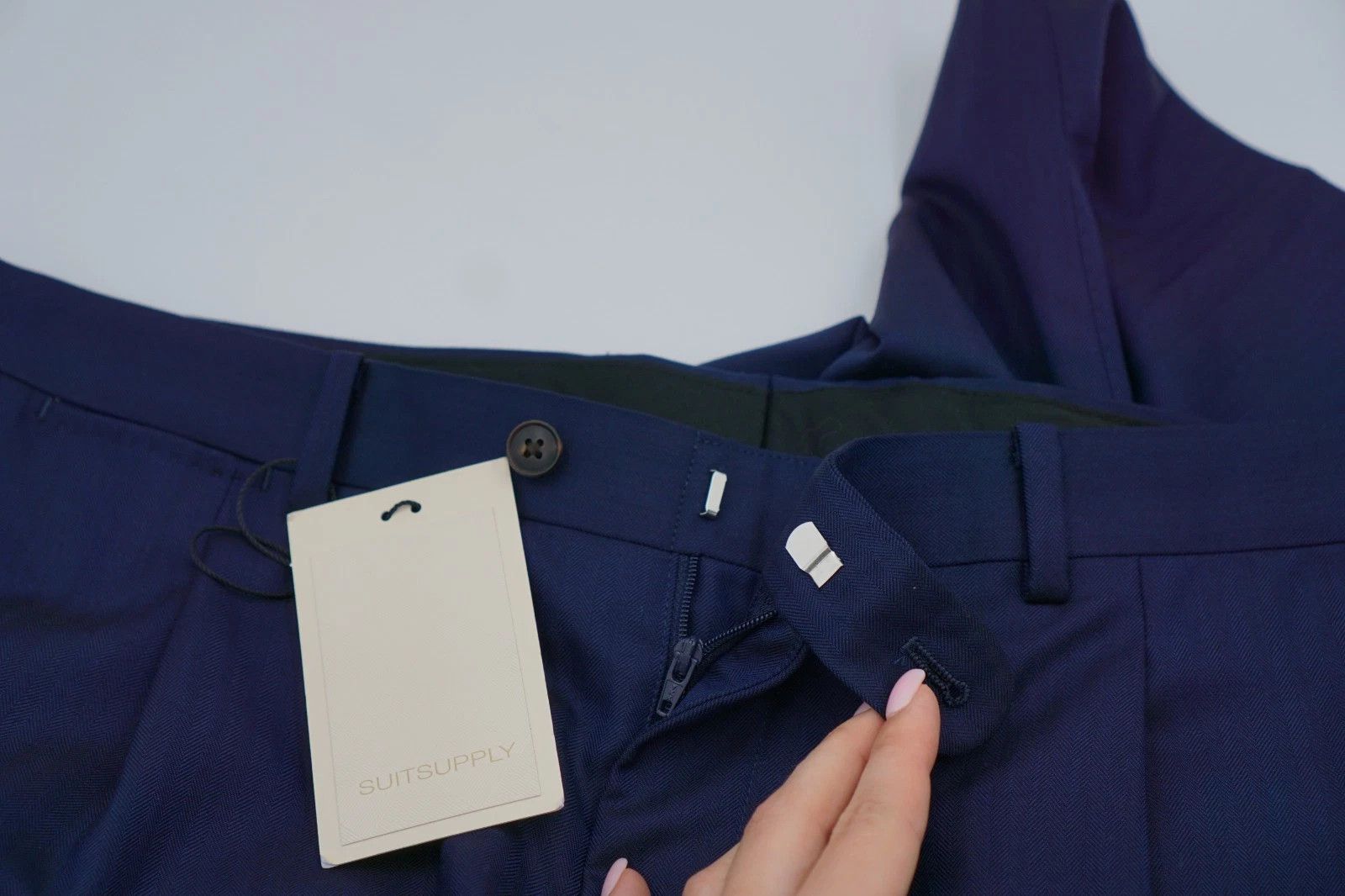 Suitsupply Men Suitsupply Pants Navy Blue Wool Lazio Size 106 UK/US44L Size 44L - 3 Thumbnail