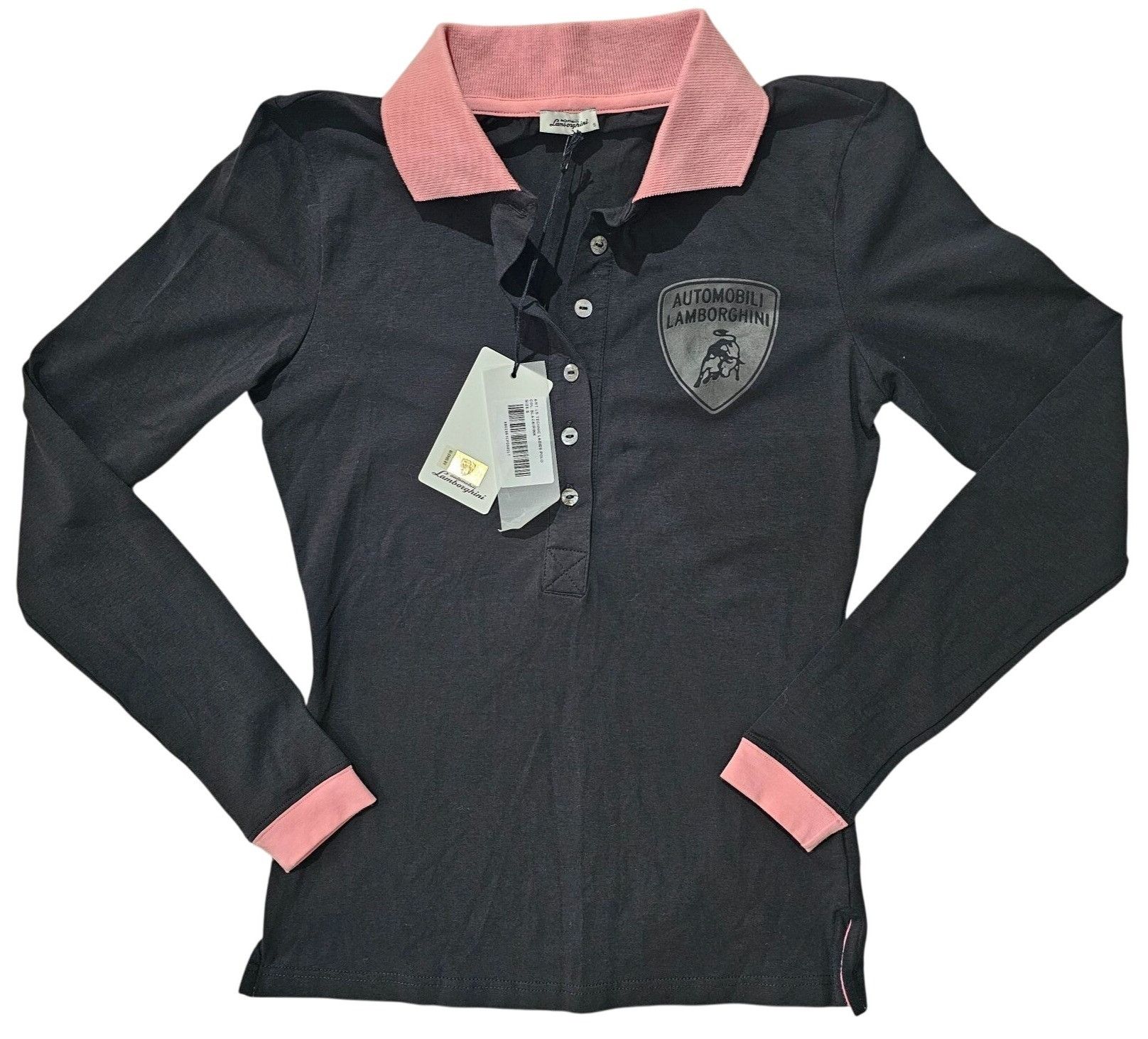 Lamborghini Automobili Lamborghini Long Sleeve Polo Shirt Black Pink Size S / US 4 / IT 40 - 1 Thumbnail