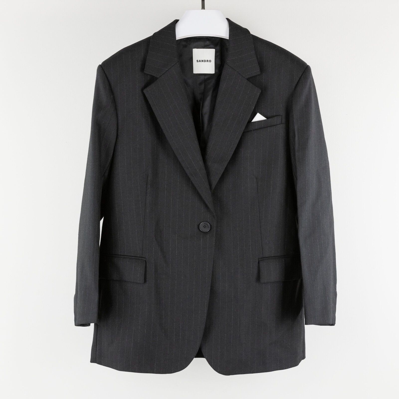 Sandro Sandro Ana Notch Lapel Suit Jacket Black/Gray Size 38/M Size M / US 6-8 / IT 42-44 - 1 Thumbnail